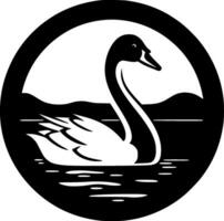 Swan - Black and White Isolated Icon - Vector illustration