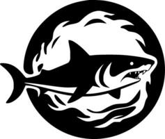 Shark - Black and White Isolated Icon - Vector illustration