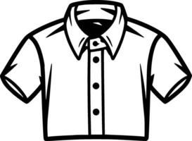 camisa - negro y blanco aislado icono - vector ilustración