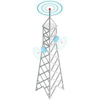 isométrica telecomunicaciones torre vector