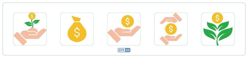 Money saving color flat icon vector