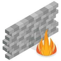 Isometric Firewall Vector