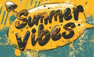 AI generated Energetic and Colorful Graffiti Lettering Expressing the Feel of Summer Vibes photo