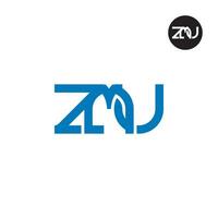 letra zmu monograma logo diseño vector