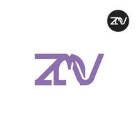 letra zmv monograma logo diseño vector