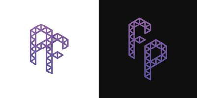 Letters FP and PF Polygon Logo Set, suitable for business related to polygon with FP and PF initials vector