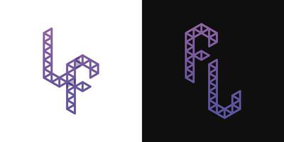 Letters FL and LF Polygon Logo Set, suitable for business related to polygon with FL and LF initials vector