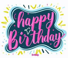 AI generated Ornate Script Design Conveying Warmth and Felicitations with Happy Birthday photo