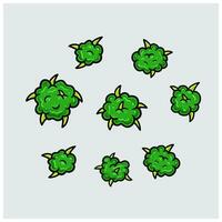 Weed Buds Cartoon. For Element and Clip Art. vector