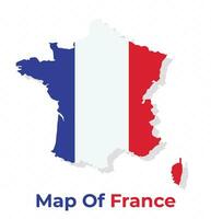 Vector map of France with national flag