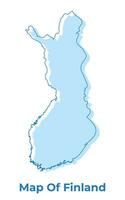 Finland simple outline map vector illustration