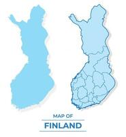 Vector Finland map set simple flat and outline style illustration