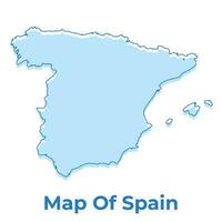 Spain simple outline map vector illustration