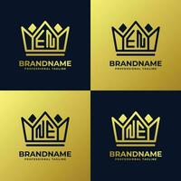 Letter EN and NE Home King Logo Set, suitable for business with EN or NE initials vector