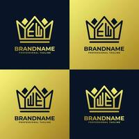 Letter EW and WE Home King Logo Set, suitable for business with EW or WE initials vector