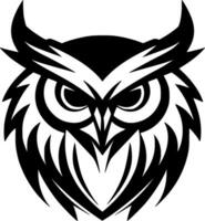 Owl - Black and White Isolated Icon - Vector illustration