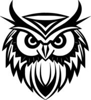 Owl - Black and White Isolated Icon - Vector illustration