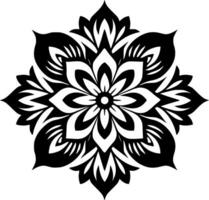 Mandala, Black and White Vector illustration