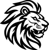 Lion, Black and White Vector illustration