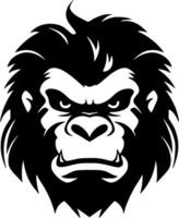 Gorilla, Black and White Vector illustration