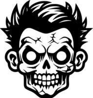 Skull - Black and White Isolated Icon - Vector illustration