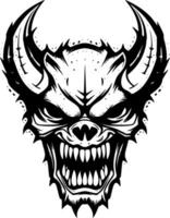 Skull, Black and White Vector illustration