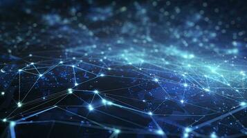 AI generated Abstract Digital Connections with Data and Blockchain Technology. AI Generated photo