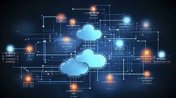 ai generado resumen nube informática tecnología concepto. generativo ai. foto