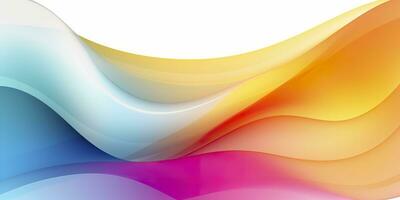 AI generated Colorful abstract wave lines flowing horizontally on a white background, ideal for technology, music, science and the digital world. AI Generative photo