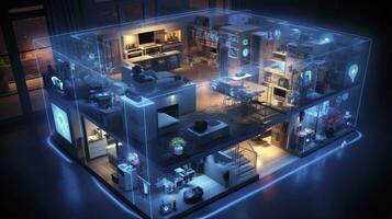 AI generated A Glimpse into the Connected Smart Home of Tomorrow. AI Generated photo