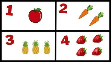 learn Number counting and fruits name for kids rhymes preschool education learning video