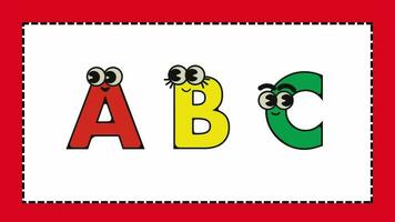 gracioso letras animación ese dice a B C alfabeto letra video