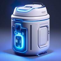 AI generated Removable Trash Can with Intelligent, Modular Design. A Futuristic Concept for Sustainable Waste Management. AI Generative photo