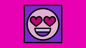 kärlek emoji tecknad serie 2d animerad video