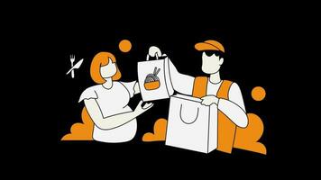 delivery women 2d animated cartoon video