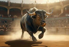 AI generated bull at bullfight in mallorca photo