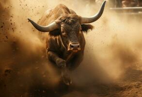 AI generated bull at bullfight in mallorca photo