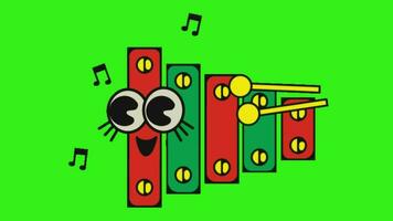 xylofoon 2d geanimeerd tekenfilm video