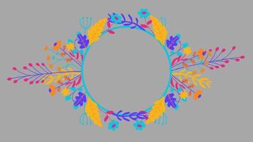 2d floral frame video