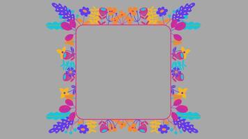 2d floral frame video