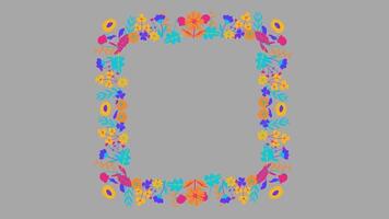 2d floral frame video