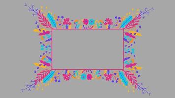 2d floral frame video