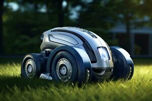 AI generated real estate robot lawn mower photo
