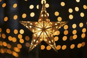 AI generated Christmas Star Decorations. AI Generated photo