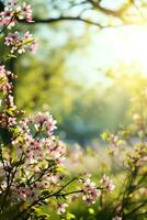 ai generado natural primavera antecedentes con Copiar espacio foto