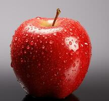 AI generated red apple isolated photo