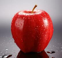 AI generated red apple isolated photo