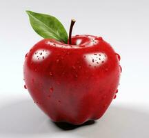 AI generated red apple isolated photo