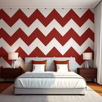 AI generated a red and white chevrons wallpaper, photo