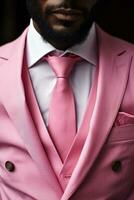 AI generated man with pink suits photo